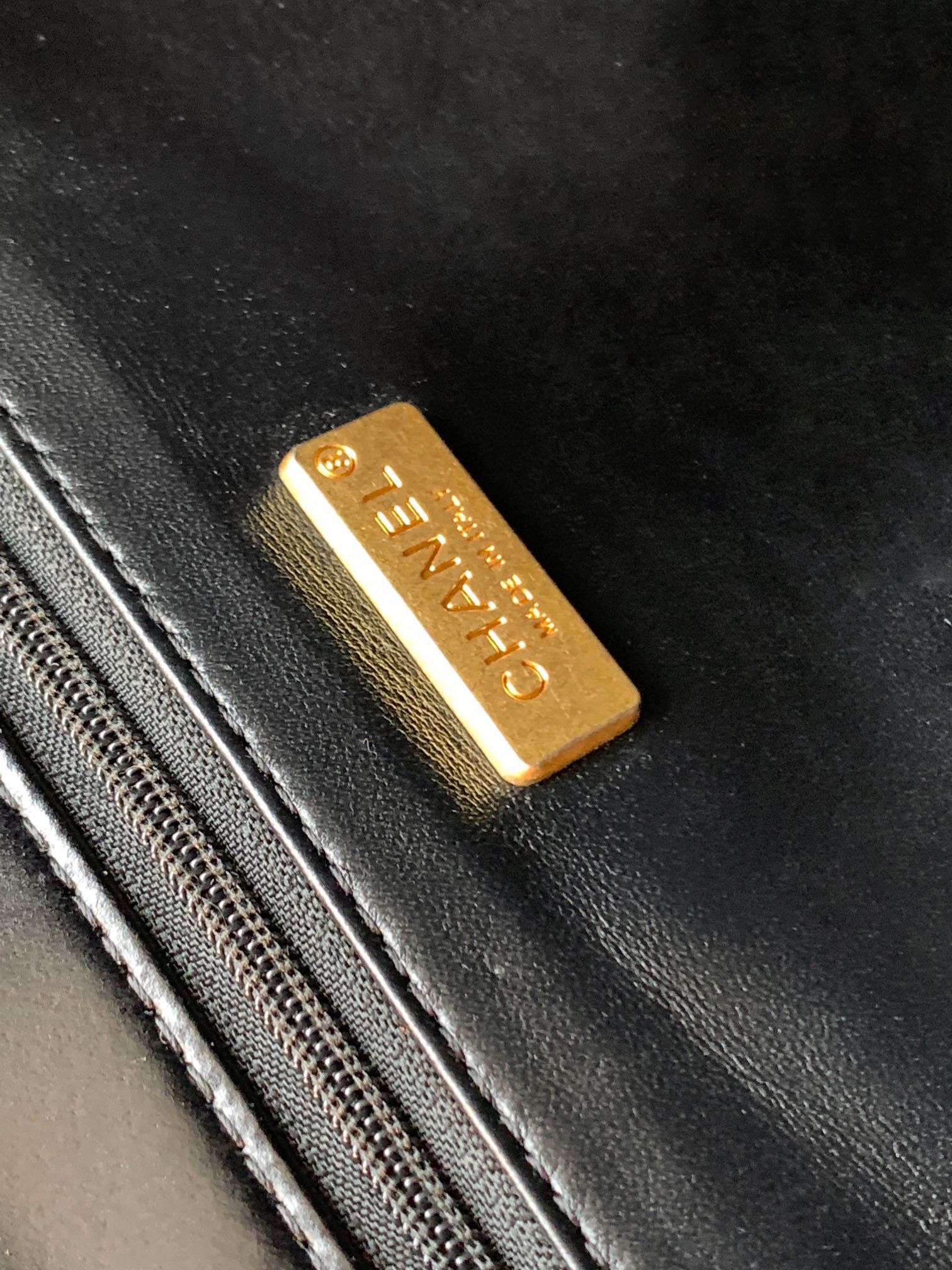 Chanel 23k Vintage Kelly Original Leather Top Handle Bag AS4416 Black Chanel 23k Vintage Kelly Original Leather Top Handle Bag AS4416 Black