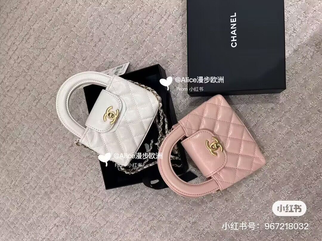 Chanel 23k Vintage Kelly Original Leather Top Handle Bag AS4416 Light Pink Chanel 23k Vintage Kelly Original Leather Top Handle Bag AS4416 Light Pink
