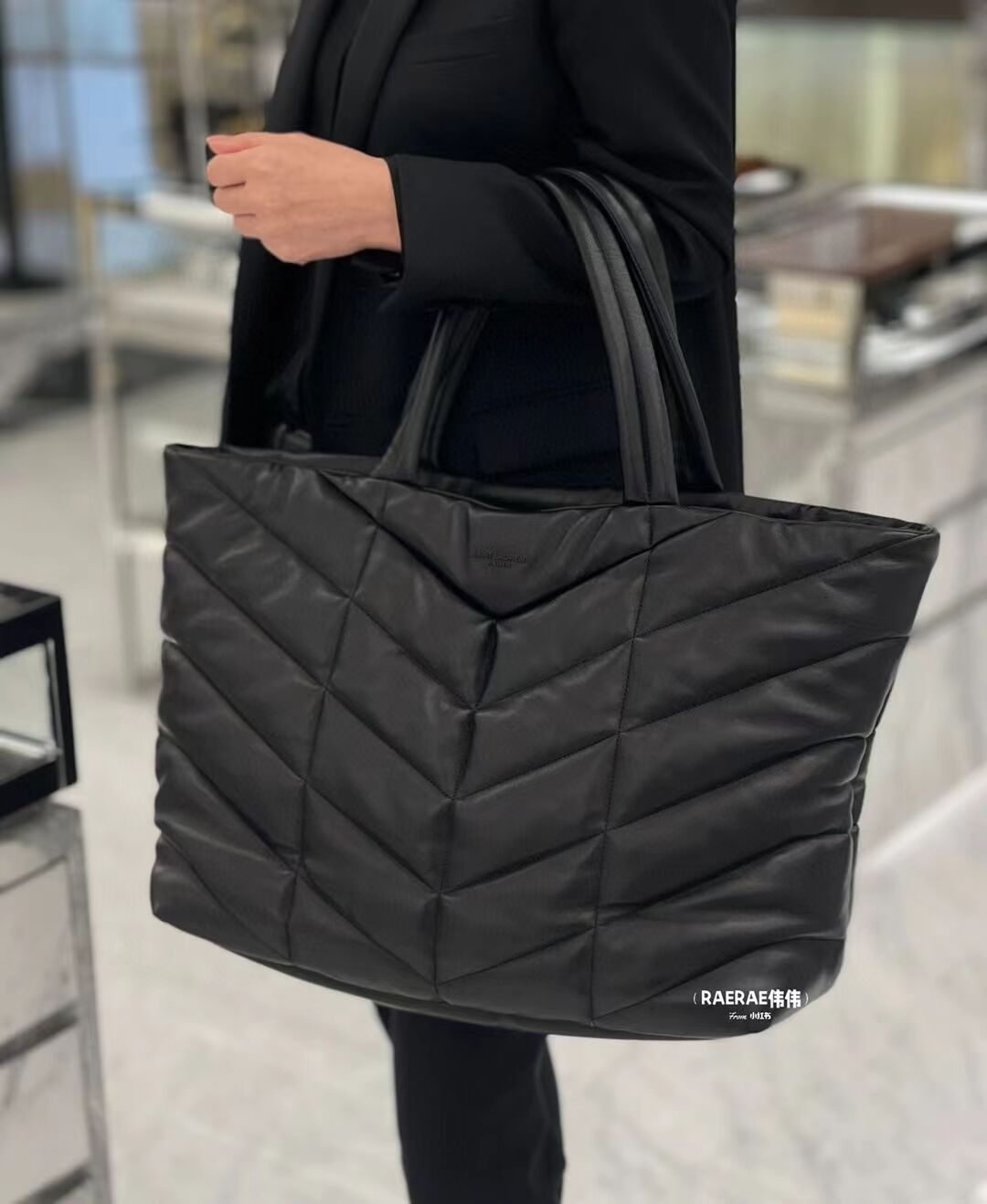 SAINT LAURENT TOTE IN SILKTECH CANVAS Y577729-1 BLACK SAINT LAURENT TOTE IN SILKTECH CANVAS Y577729-1 BLACK
