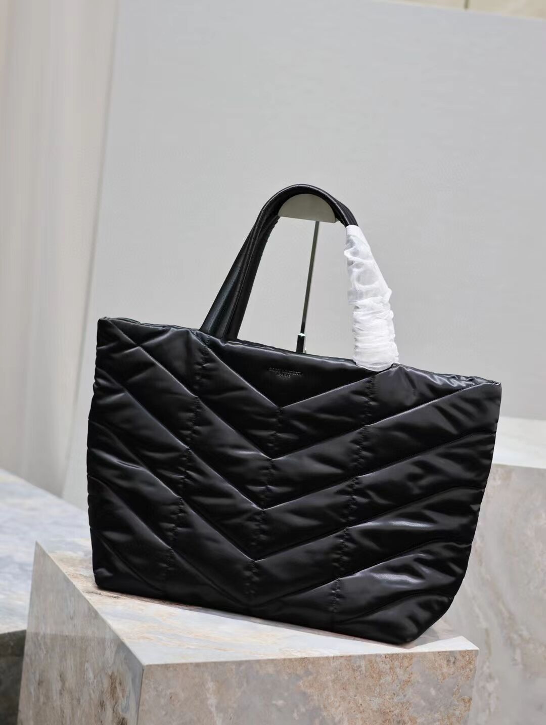 SAINT LAURENT TOTE IN silk cloth Y577729B BLACK SAINT LAURENT TOTE IN silk cloth Y577729B BLACK