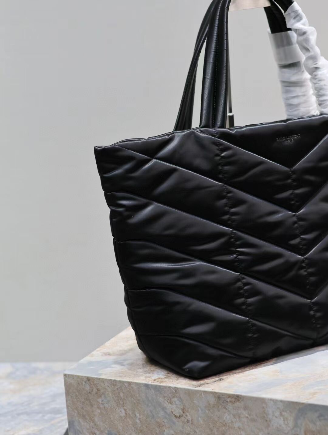 SAINT LAURENT TOTE IN silk cloth Y577729B BLACK SAINT LAURENT TOTE IN silk cloth Y577729B BLACK