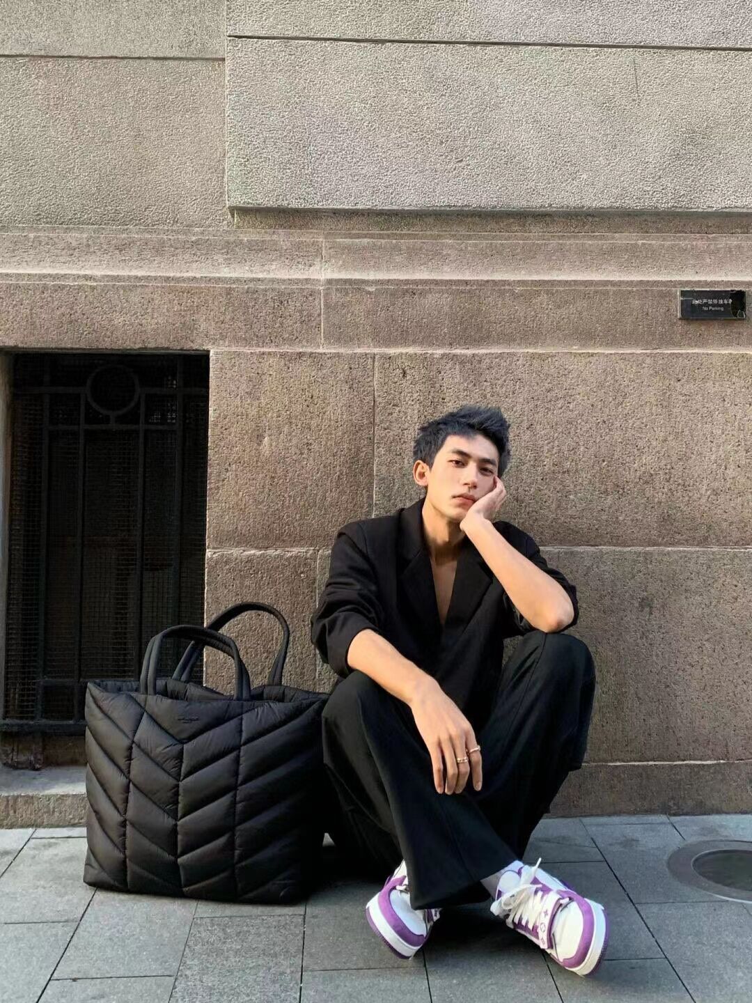 SAINT LAURENT TOTE IN silk cloth Y577729B BLACK SAINT LAURENT TOTE IN silk cloth Y577729B BLACK