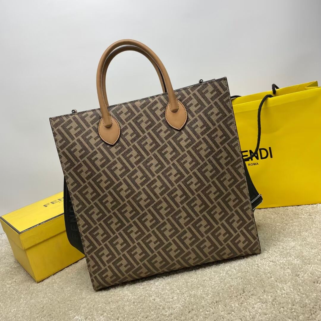 Fendi x FRGMT brown FF fabric bag Shopper F7678 brown