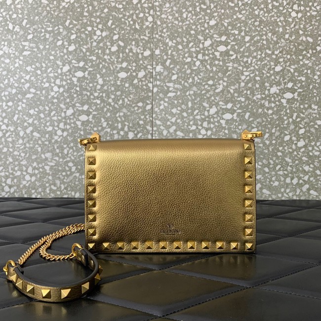 VALENTINO Rockstud calfskin chain bag HHI16 gold