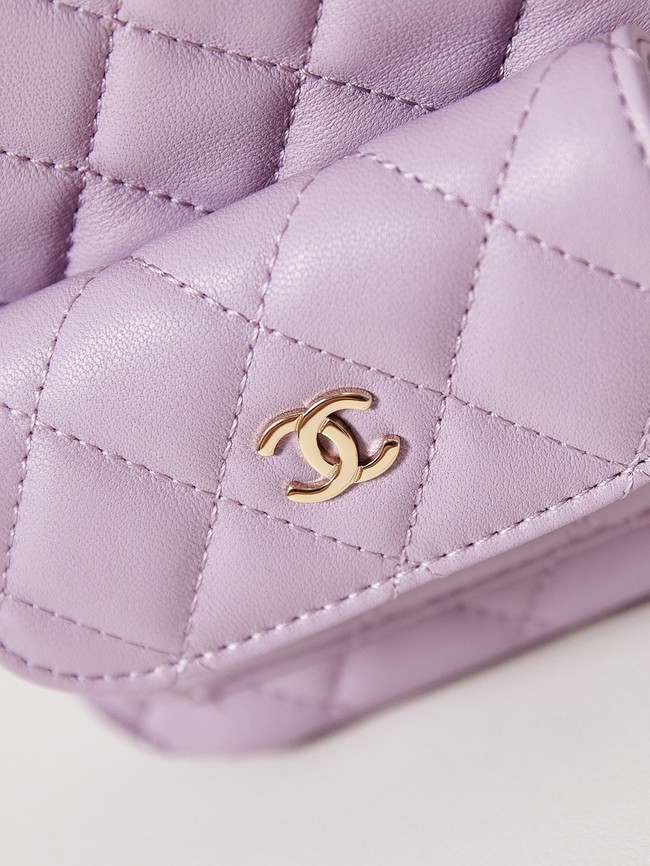 Chanel MINI BACKPACK AP3753 Sheepskin & Gold-Tone Metal light purple