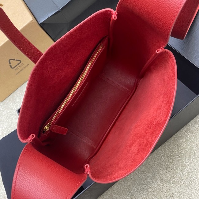 SAINT LAURENT LE 5 A 7 SUPPLE LARGE IN GRAINED LEATHER 753837 red