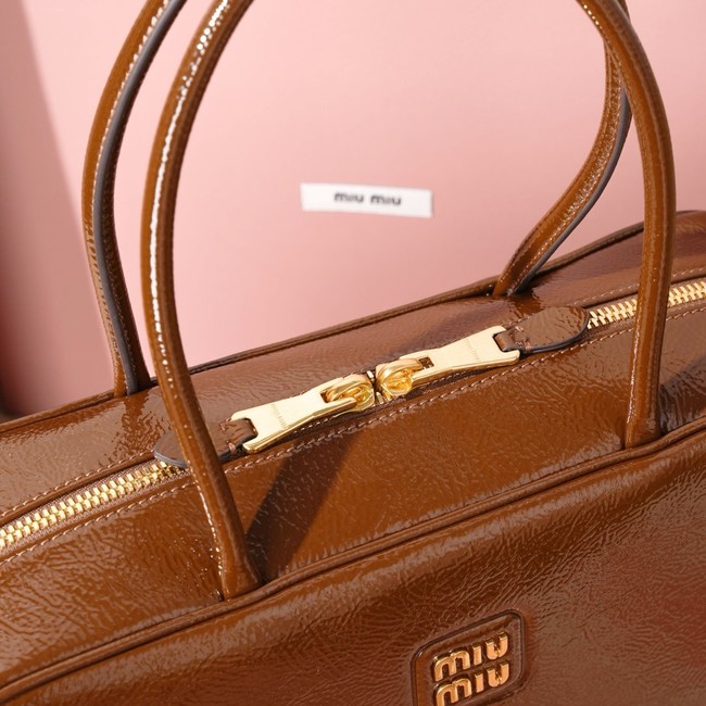 MIU MIU Leather Shoulder Bags 5BB117 Camel