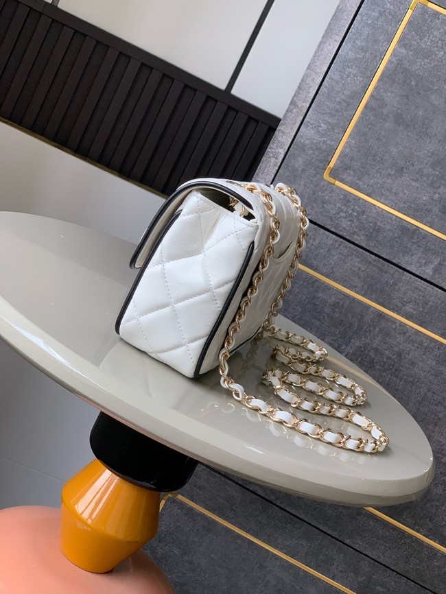 CHANEL MINI FLAP BAG Lambskin AS5151 White & Black
