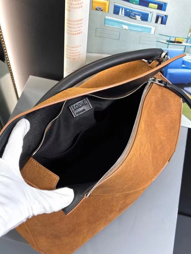 Loewe Large SUEDE Puzzle bag 231095 Tan