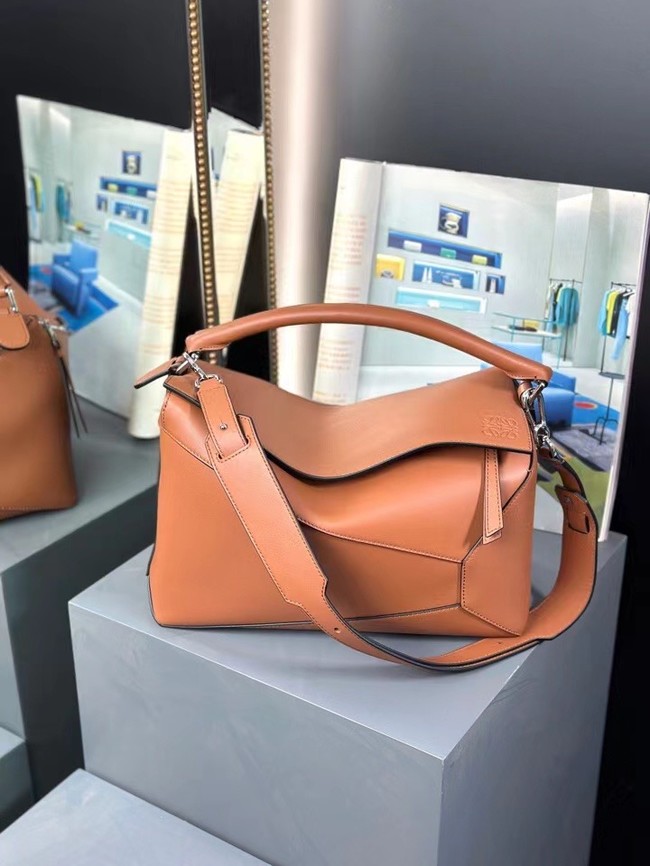 Loewe Large grainy cowhide leather Puzzle bag 231095 Tan