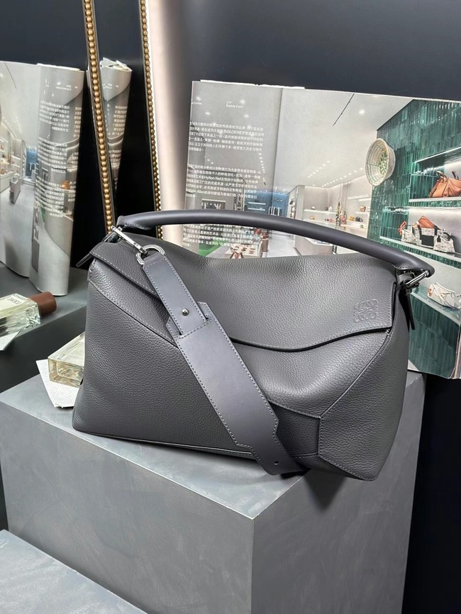 Loewe Large grainy cowhide leather Puzzle bag 231095 dark gray