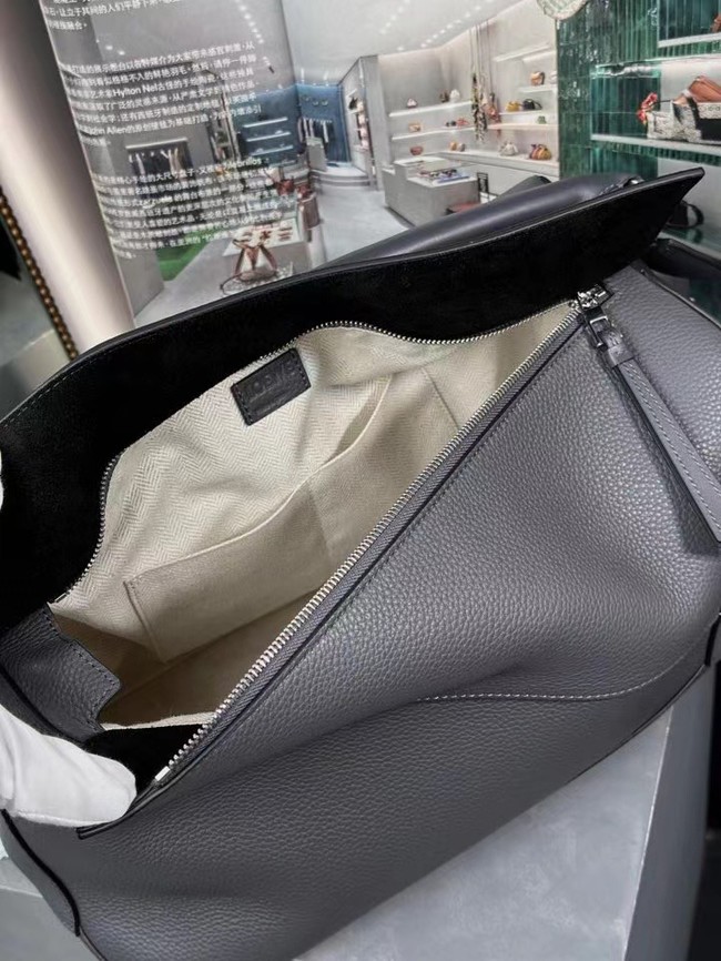 Loewe Large grainy cowhide leather Puzzle bag 231095 dark gray