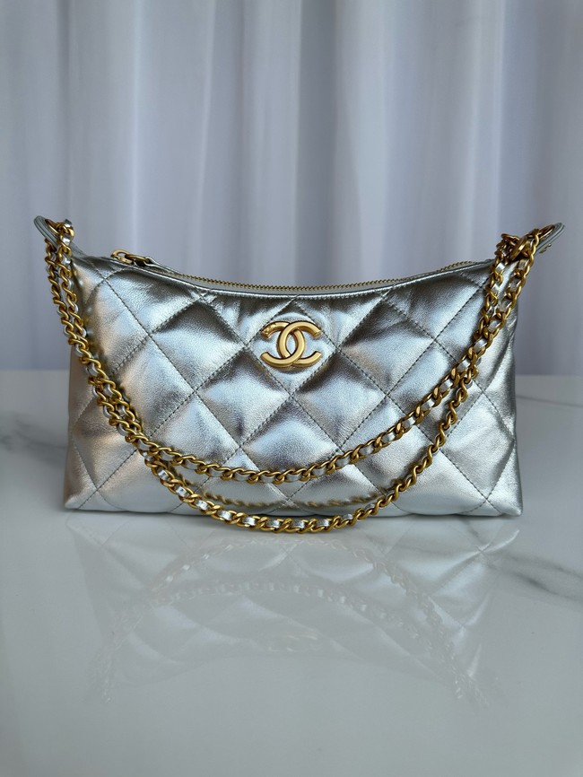 Chanel small HOBO BAG AS5528 Silver