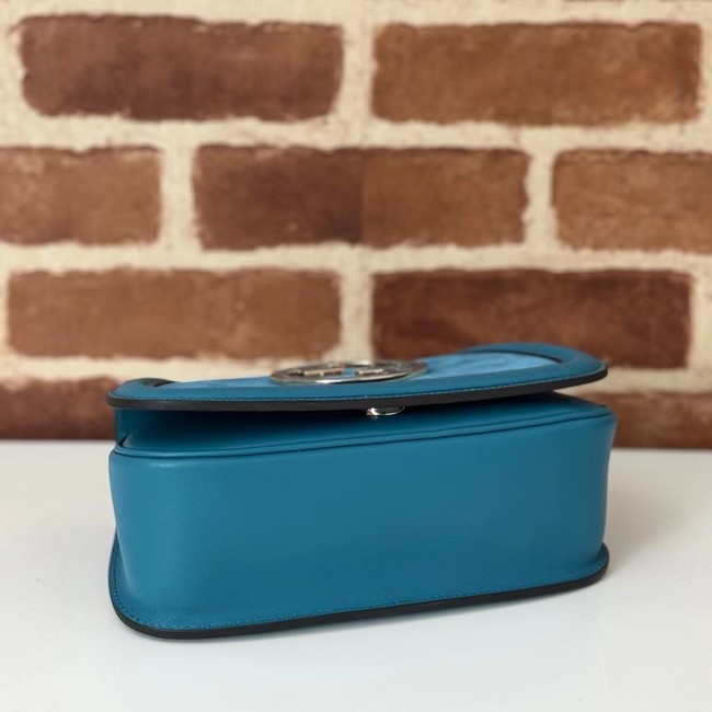 GUCCI BLONDIE SMALL SHOULDER BAG suede 815711 BLUE