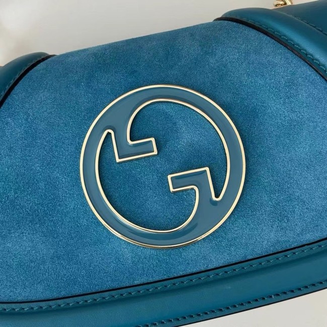 GUCCI BLONDIE SMALL SHOULDER BAG suede 815711 BLUE