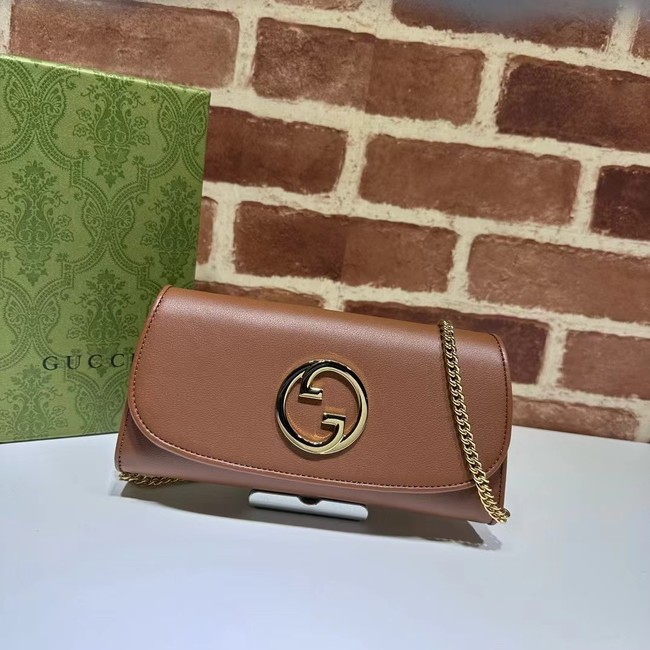 GUCCI BLONDIE WALLET ON CHAIN 725215 Camel