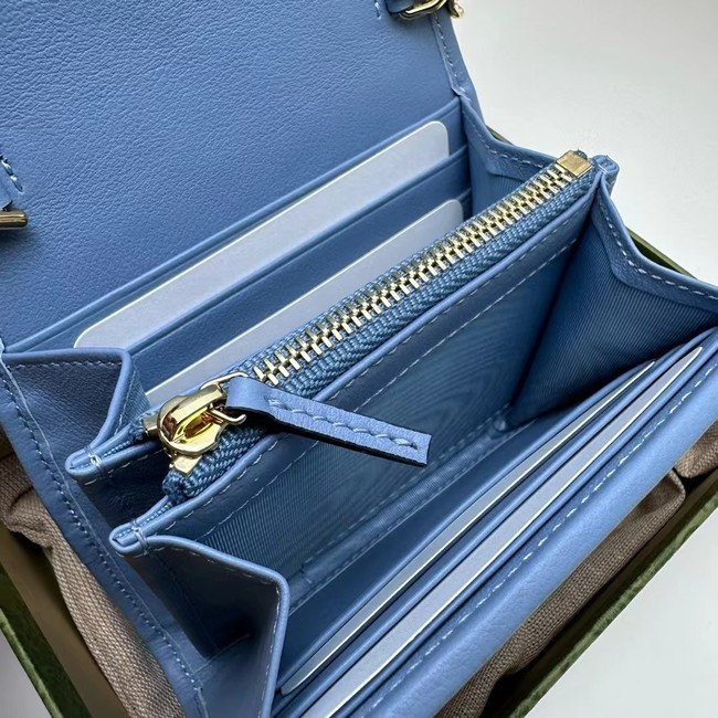 Gucci Blondie card case wallet GG 725219 blue