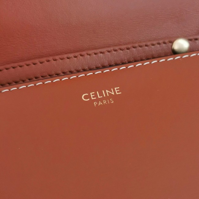 Celine WALLET ON CHAIN MARGO IN SHINY CALFSKIN 10L033 TAN