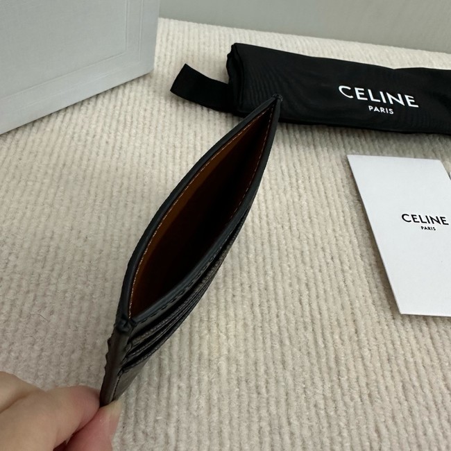 Celine CARD HOLDER TRIOMPHE IN TRIOMPHE CANVAS 10L833 brown