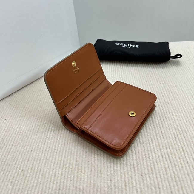 Celine TRIOMPHE COMPACT WALLETIN TRIOMPHE CANVAS 10K623 Off-white