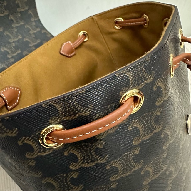 Celine BACKPACK CELINE BONNIE IN TRIOMPHE CANVAS AND LAMBSKIN 118703 TAN