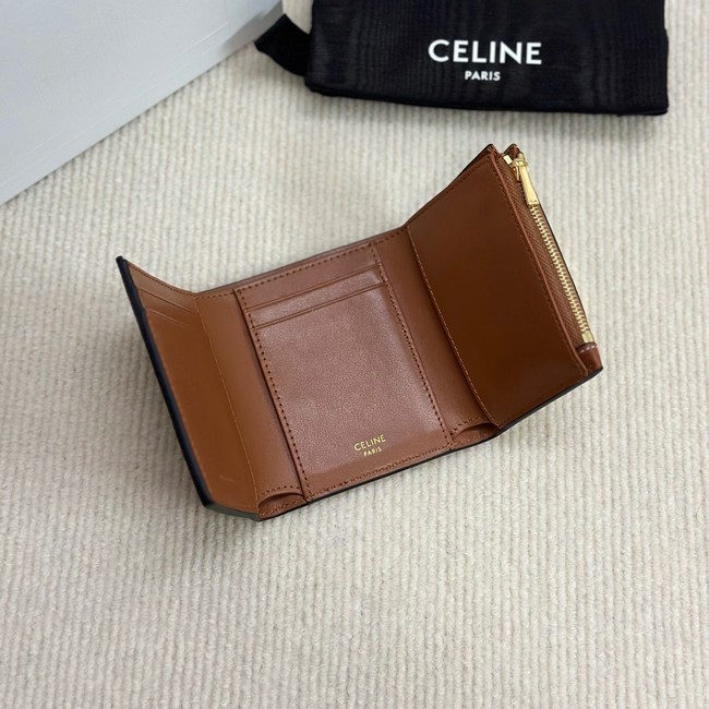 Celine FINE STRAP WALLET NINO IN SUPPLE GRAINED CALFSKIN 10M962 TAN