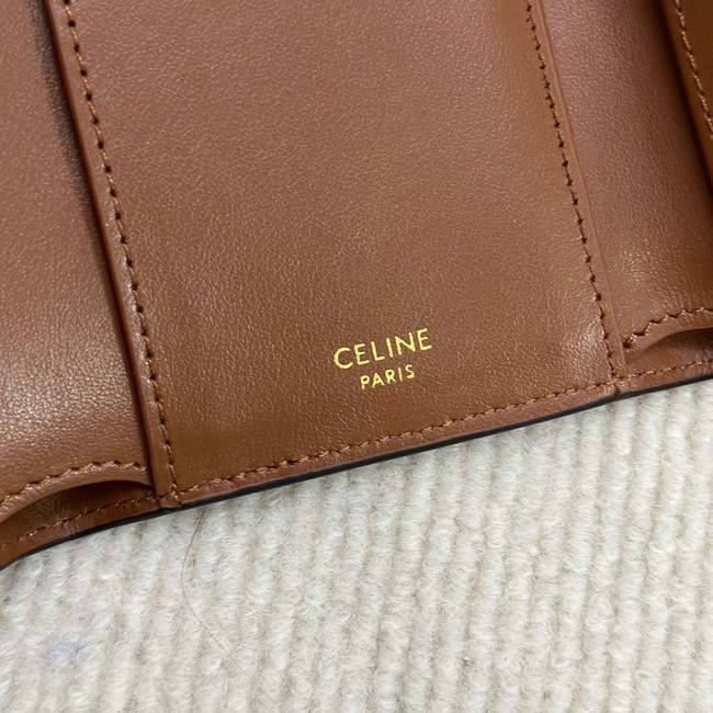 Celine FINE STRAP WALLET NINO IN SUPPLE GRAINED CALFSKIN 10M962 TAN