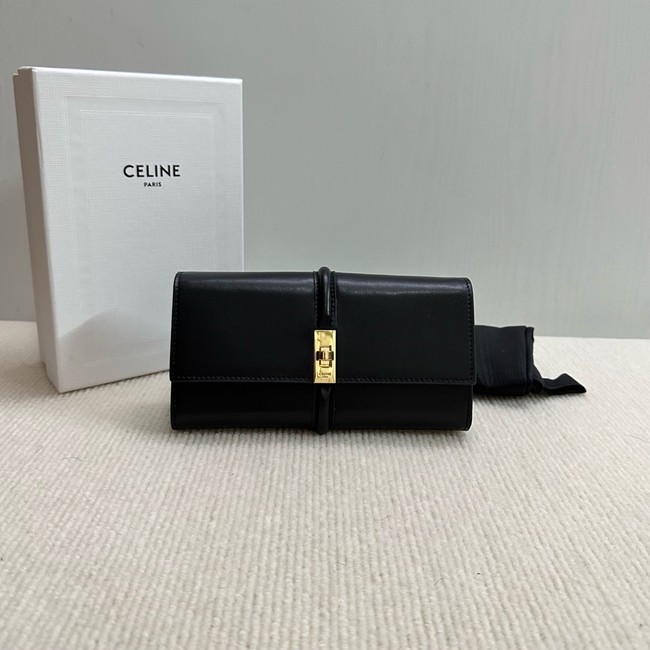 Celine LARGE WALLET TRIOMPHE IN SHINY CALFSKIN 10M033 black