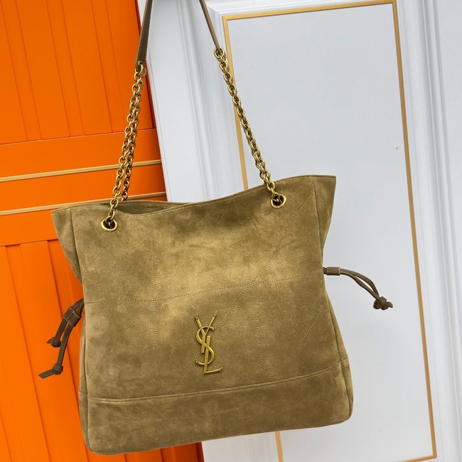 SAINT LAURENT JAMIE SHOPPING IN SUEDE 809824 GOLDEN LEAF