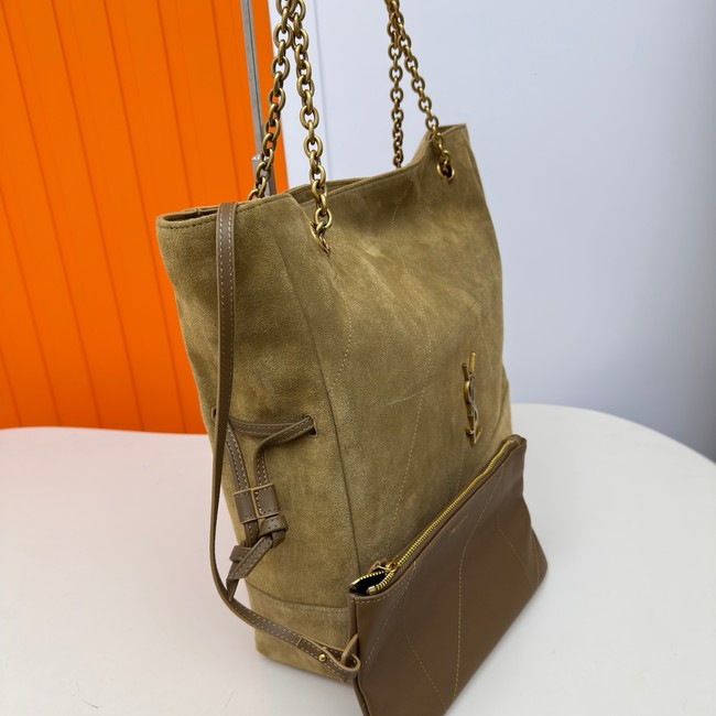 SAINT LAURENT JAMIE SHOPPING IN SUEDE 809824 GOLDEN LEAF