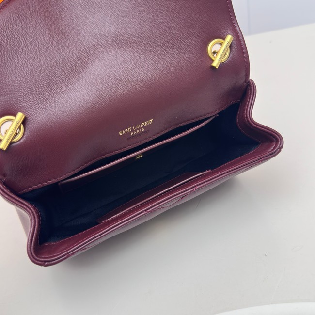 SAINT LAURENT LOULOU MINI IN LAMBSKIN 821749 ROUGE CABERNET