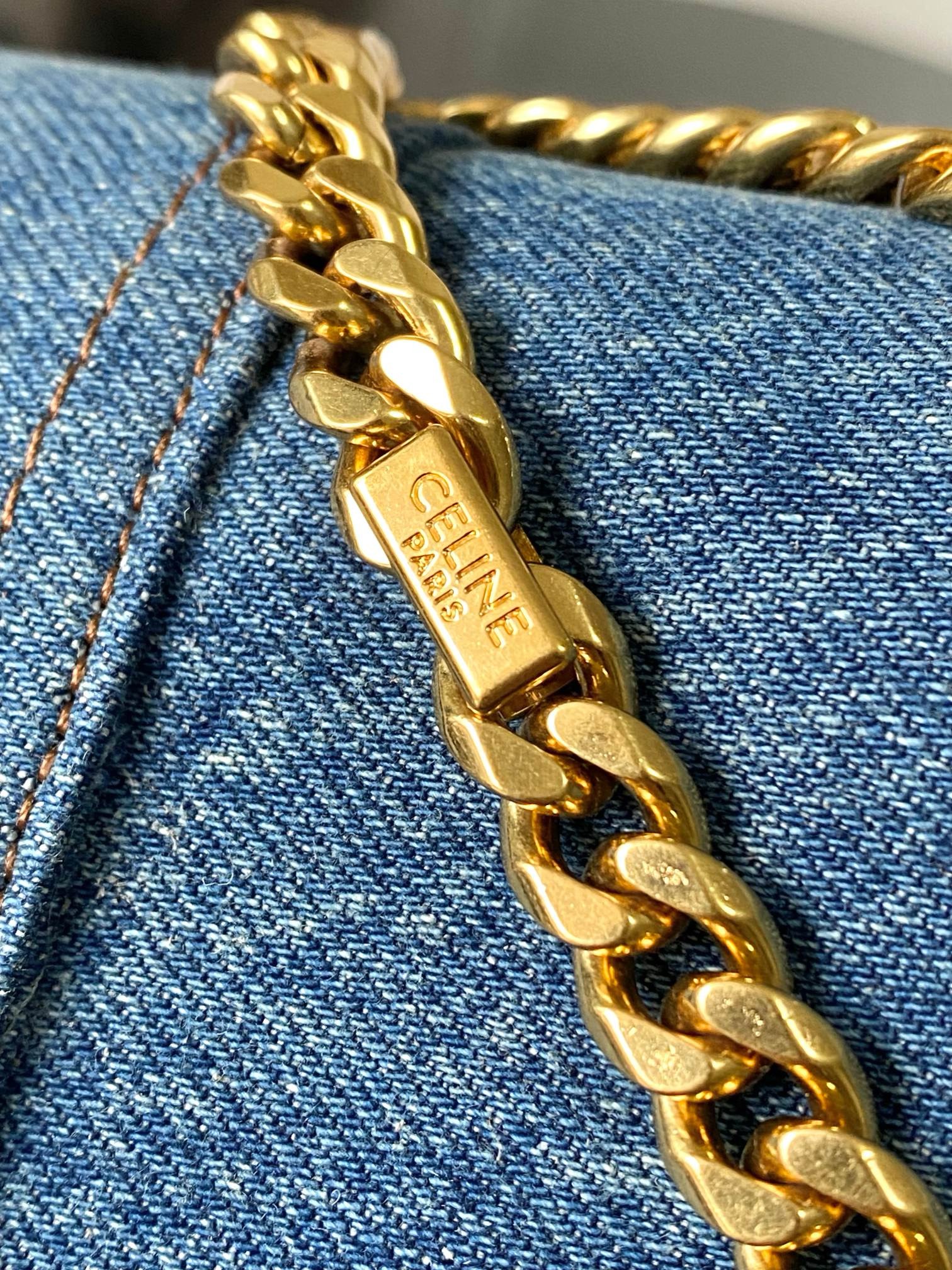 Celine TEEN CELINE VICTOIRE BAG IN Denim 116593 blue