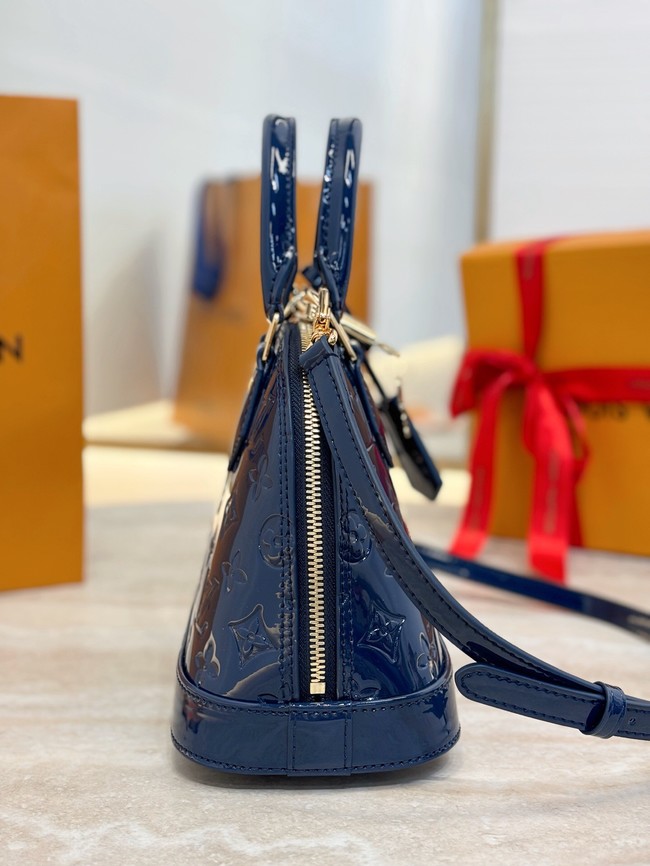 Louis Vuitton Monogram Vernis Alma BB Tote Bag M91606 BLUE