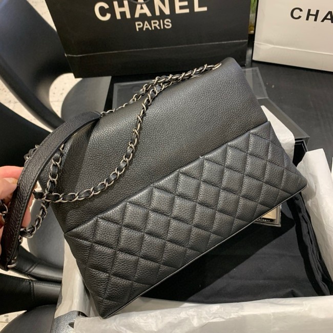 Chanel Grained Calfskin Shoulder Bag AS8095 black