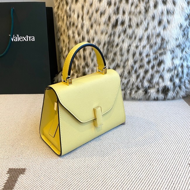 Valextra Iside Top Handle Mini Bag 00359 yellow