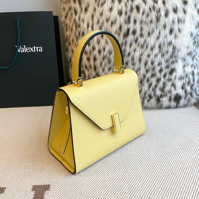 Valextra Iside Top Handle Mini Bag 00360 YELLOW