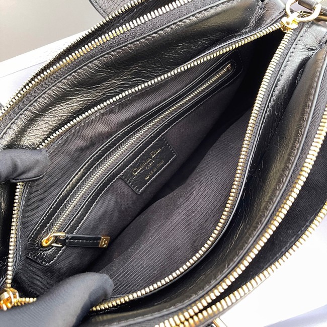 Dior Small Grand Tour Bowling Bag Black Crinkled Calfskin M6000UNQD