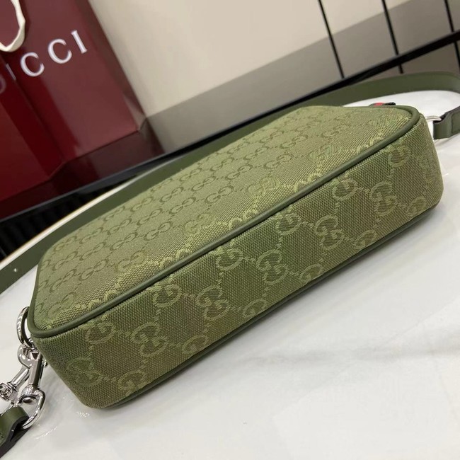 GUCCI GG CANVAS SMALL CROSSBODY BAG 834802 Forest green