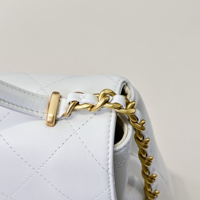 Chanel MAXI FLAP BAG WITH TOP HANDLE AS5543 WHITE