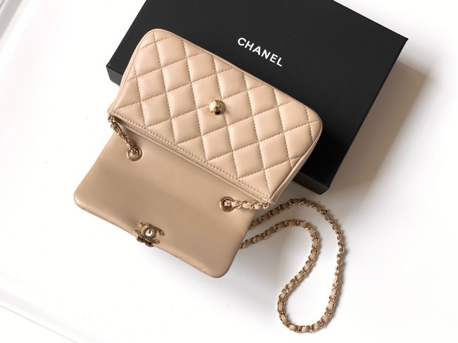 Chanel CLASSIC Original Lambskin 11.12 HANDBAG AS6564 light apricot