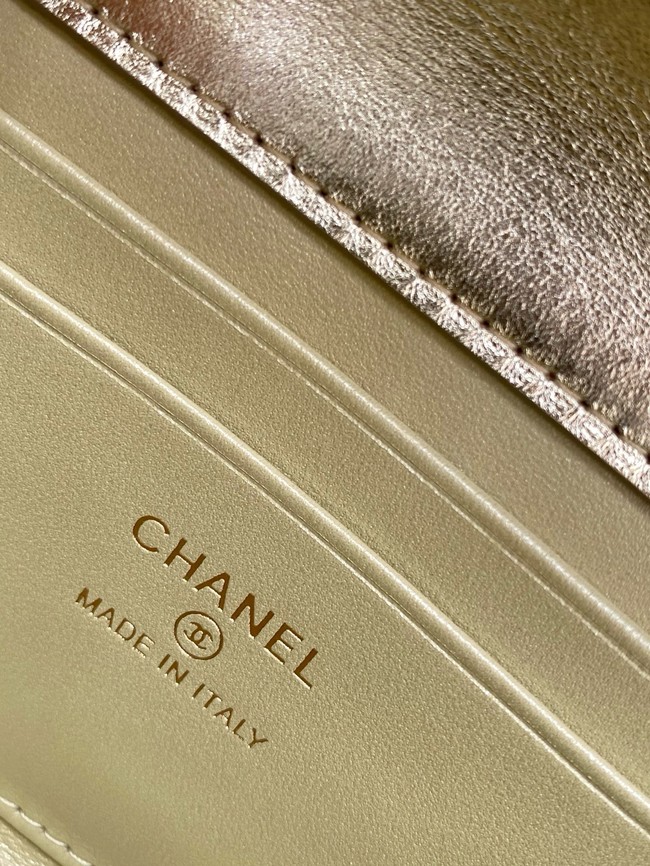 Chanel MINI FLAP BAG CLUTCH WITH CHAIN Gold-Tone Metal AP3238 gold