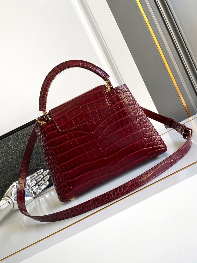 Louis Vuitton Capucines Crocodile pattern BB M86154 burgundy