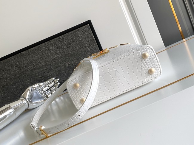 Louis Vuitton Capucines Mini Crocodile pattern M86153 white