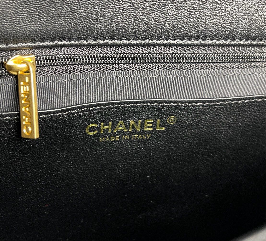 CHANEL MEDIUM FLAP ORIGINAL LEATHER BAG AS3215 Black