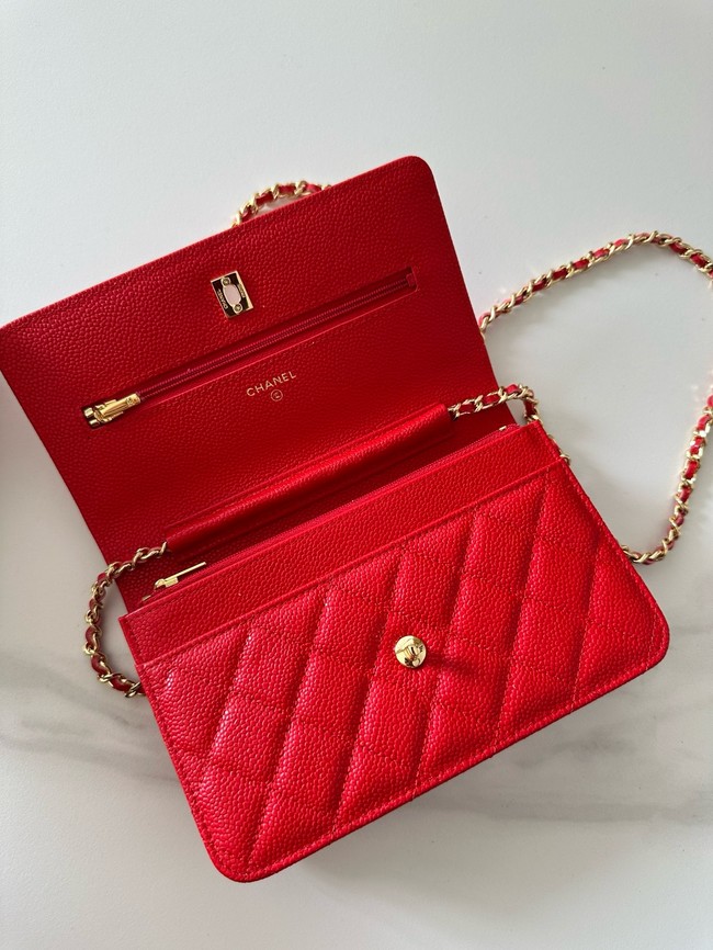 Chanel Classic Wallet On Chain Grained Calfskin AP4241-11