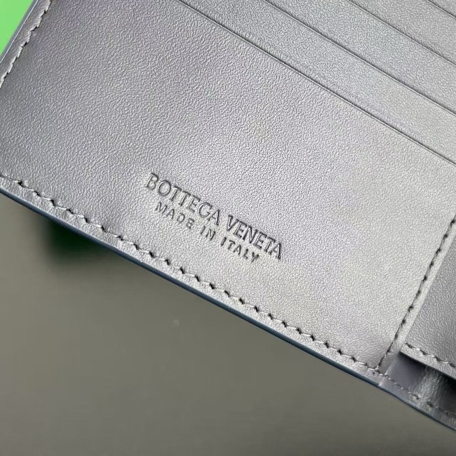 Bottega Veneta Intrecciato Bi-Fold Wallet With Coin Purse 749412 gray