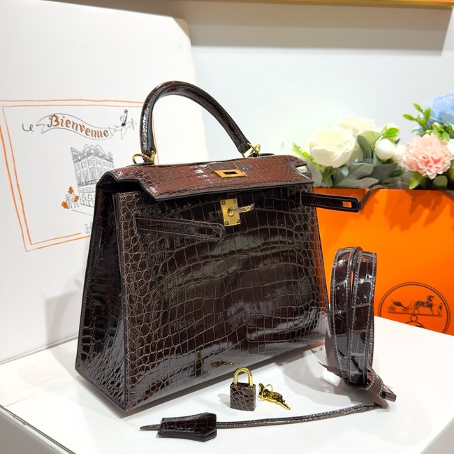 Hermes Kelly Shoulder Bags Nile crocodile leather KL3598-19