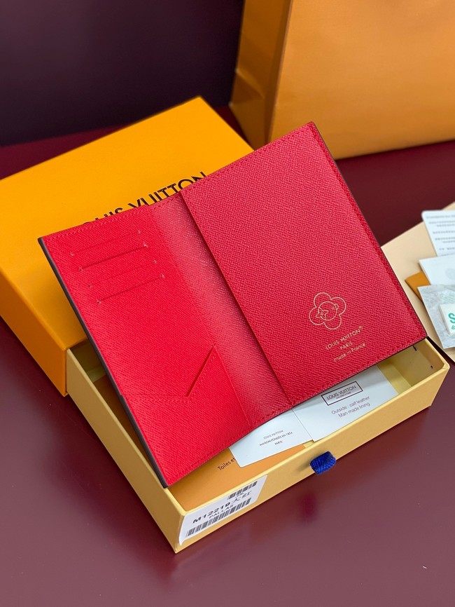 Louis Vuitton Passport Cover M14877 brown&red