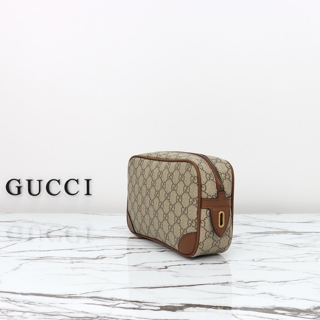 GUCCI Supreme canvas Clutche 821164 brown