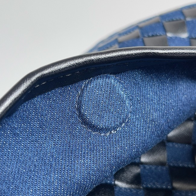 Bottega Veneta Medium Hop intrecciato suede top handle bag 763966 Abyss&indigo